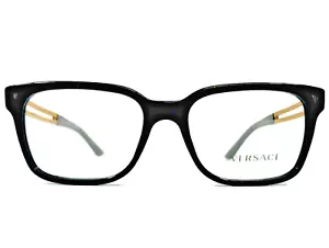 Versace Eyeglasses Frames MOD.3218 GB1 Black Gold Rectangle Full Rim 53-17-140 - Picture 1 of 13