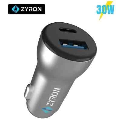 ZYRON FAST CHARGING USB-C TypeCar Charger for iPhone 15 16 Pro 14 13 11 XS Max - image 1 of 4