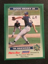 1994 Wisconsin Crime Prevention card, Milwaukee Brewers - DOUG HENRY
