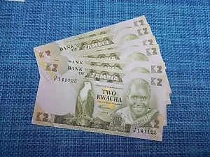 ๐ฟ๐ฒ Zambia 2 Kwacha (each) 1987 P-24 UNC banknote 083124-31 - Picture 1 of 2