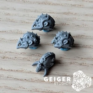 40k World Eaters Chaos Bits | Goremonger Kill Team | Aspirant Feral Heads 4x (B) - Bild 1 von 1