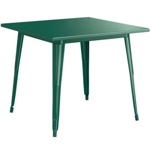 36'' Square Emerald Metal Indoor or Outdoor Restaurant Patio Table - Cafe Table - Picture 1 of 6