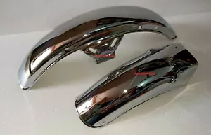 Yamaha RX100 Chrome Front & Rear Mudguard Bumper Fender RS100 RX125 RXS - Picture 1 of 3