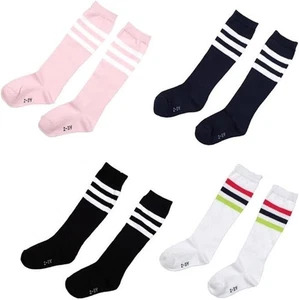 4 Paar gestreifte dicke Fußball Sport Socken Baumwollsocken für Kinder 4-5 Jahre - Bild 1 von 5