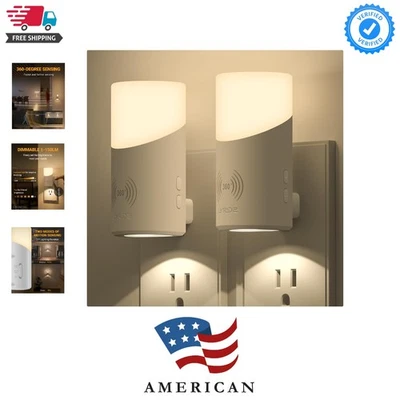Luz nocturna enchufable regulable con sensor de movimiento 360° para seguridad en el hogar - Paquete de 2 Foto 1 de 4