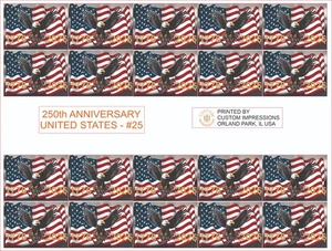 250TH ANNIVERSARY UNITED STATES STICKERS COMPLETE SHEET #25 - Picture 1 of 1
