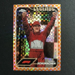 2024 Topps Chrome Formula 1 F1 #192 Michael Schumacher Orange Checker Flag /25 - Picture 1 of 2