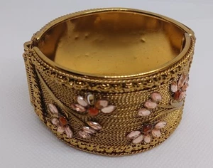 Vintage Armreif goldfarben Strass - Bild 1 von 6