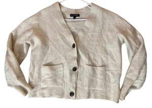 Banana Republic Alpaca Wool Blend Beige Cardigan Sweater Women’s Size L Pockets - Picture 1 of 7