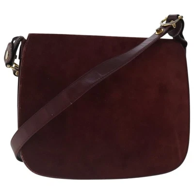 Auténtico bolso de hombro CARTIER gamuza rojo dorado bs19206 Foto 1 de 4