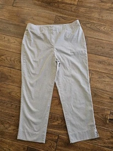 Pantaloni eleganti TALBOT'S marrone beige ARGYLE diamante CROPPED ELASTICIZZATI donna 14P usati in ottime condizioni - Foto 1 di 11