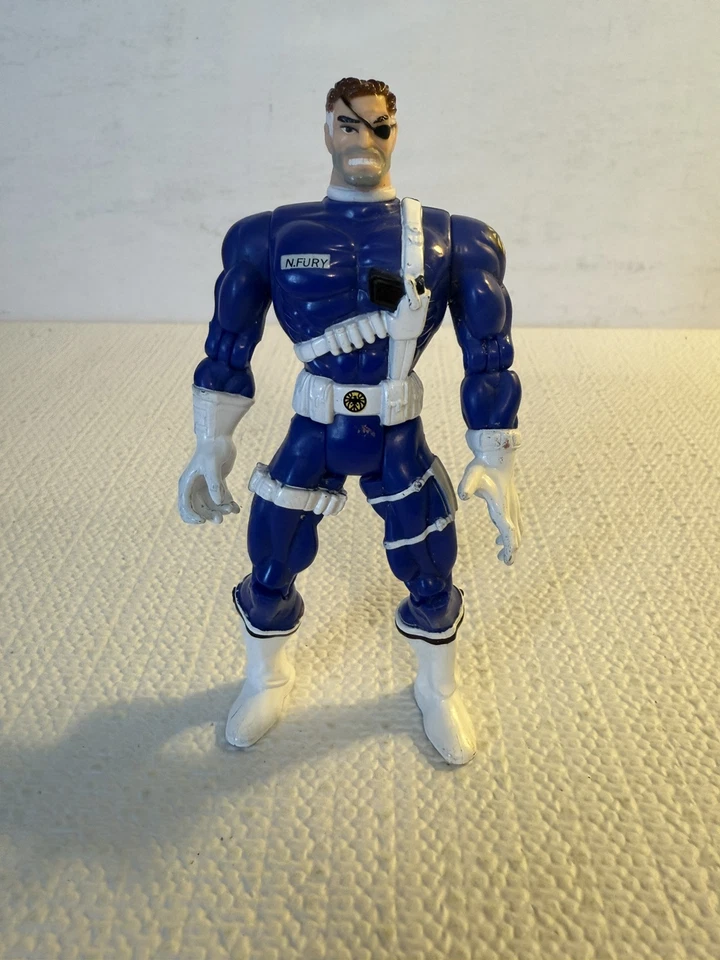 Spider-Man The Animated Series NICK FURY 1995 ToyBiz 5" Vtg Action Figure Marvel - Image 1 of 4