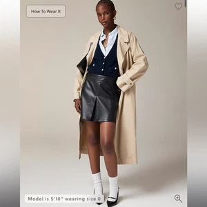 J.Crew Center-pleat mini skirt in faux leather 6 - Picture 1 of 5