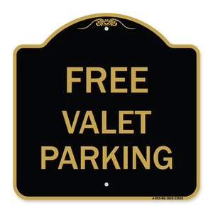 Designer Series - Free Valet Parking Heavy Gauge Aluminum Architectural Sign - Picture 1 of 7