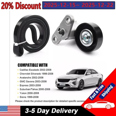 Tensor de cinturón para Cadillac Escalade 2002-2008 aire acondicionado plateado 90 k-38159 5040378 k1 Foto 1 de 4