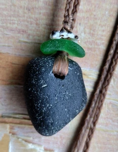 Collar de vidrio raro tesoro pirata mar negro regalo hombres mujeres trenza artesanal AUDAZ - Imagen 1 de 10