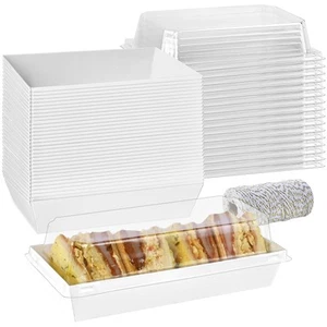 50 Pack Charcuterie Boxes with Clear Lids, 7.5 Inch Small Paper Charcuterie B... - Picture 1 of 7