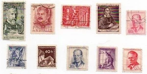 Czechoslovakia Postage Stamps 10 of Rare Vintage Stamps 1918-1960 - Picture 1 of 2