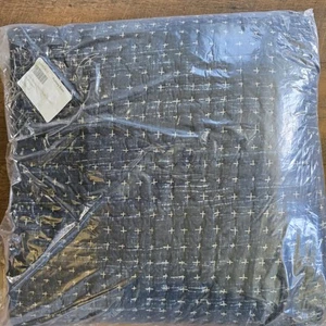 Pottery Barn Arlo Cross Stitch Full Queen Quilt Indigo Blue NWT - Picture 1 of 3