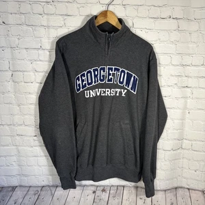 Georgetown University Herren Large blau Viertelreißverschluss Langarm Pullover - Bild 1 von 8