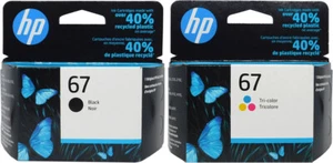 Cartuchos de tinta combinados HP #67 67 negros y color NUEVOS GENUINOS 3YP29AN - Imagen 1 de 1