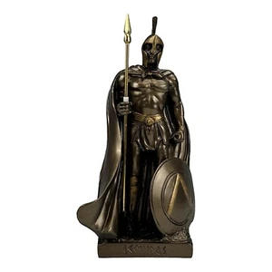 Leonidas Spartan King Warrior Greek Statue Sculpture Bronze Effect Mini 5.90 in - Picture 1 of 8