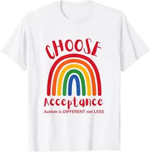 Autism Awareness Acceptance Different Not Less T-Shirt - Picture 1 of 4