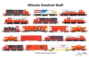 Illinois Central Gulf 11"x17" Horizontal Poster Andy Fletcher signed - Picture 1 of 1