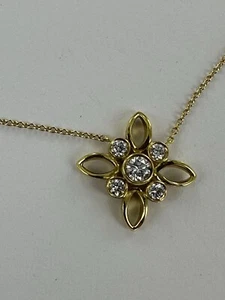 $2750! Kwiat Eyelet Pendant Necklace 0.45cts Diamond 13mm 18k Yellow Gold - Bild 1 von 8