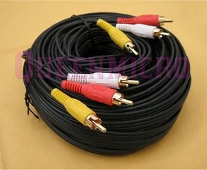 Cable compuesto de 50 pies 3-RCA para audio y video AV enchapado en oro macho a macho de 50 pies - Imagen 1 de 1