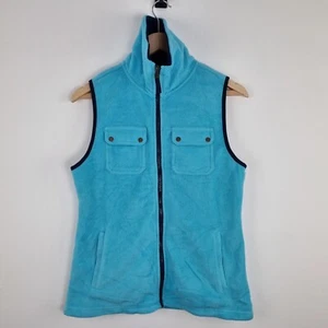 Chaps Fleece Cargo Vest - Blue Sleeveless Pocket Gilet - Adult S - Picture 1 of 6
