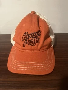 Reeses Puffs Cereal Strap back Trucker Hat - Vintage Rare Embroidered Orange - Picture 1 of 7