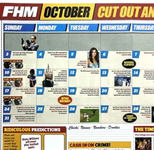VTG 2004 FHM October Sexy Calendar OJ Original 3-fold Print Ad 60x27cm FHM 10 - Picture 1 of 5