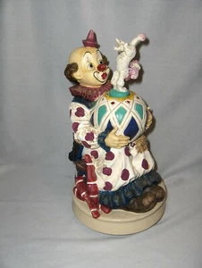 Vntg Melody In Motion Clown Balancing Poodle Side Street Circus Be A Clown RARE - Picture 1 of 8