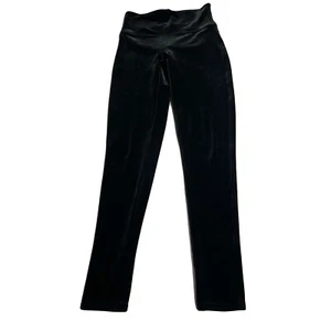 Spanx Women’s Black Velvet Leggings Style 2070 Size M Medium Full Length Stretch - Picture 1 of 10