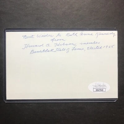 Howard Hobson NCAA BASKETBALL COACH Sign 3x5 Index Card JSA CERTIFIED Autograph! - Image 1 of 4