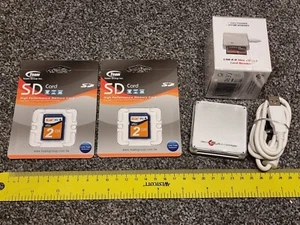 2 x 2GB SD MEMORY STORAGE CARDS USB MULTI READER BRAND NEW SEALED Job Lot Camera - Picture 1 of 10