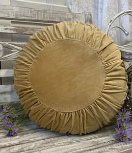 Samt Kissen Hülle Bezug RONDA Safran/Gold RUND 50 cm Landhaus - Bild 1 von 4
