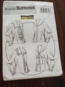 Blusa Butterick 4826 Making History patrón de costura talla 6-12 UC FF - Imagen 1 de 10