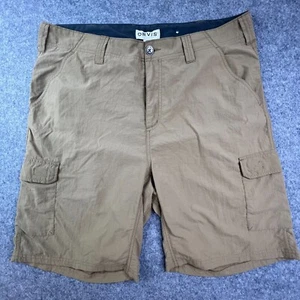 Orvis Shorts Mens 36 Pockets Zipper Hiking Adult Cargo Outdoors Brown Stretch - Picture 1 of 11