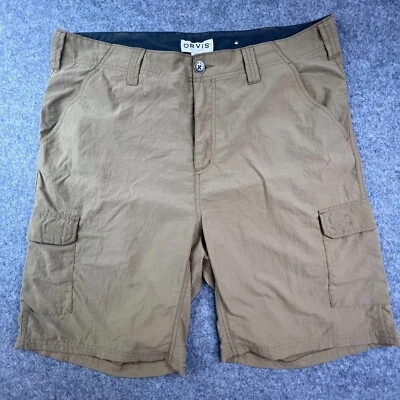 Orvis Shorts Mens 36 Pockets Zipper Hiking Adult Cargo Outdoors Brown Stretch - Image 1 of 4