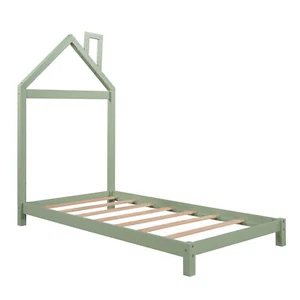 Twin/Full Size Wood Platform Bed With House-shaped Headboard Bedroom Furniture - Picture 1 of 16