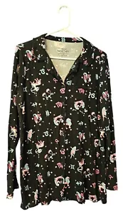 Camisa para dormir tórrida súper suave con botones negra estampado del zodiaco talla 1 rayón spandex - Imagen 1 de 10