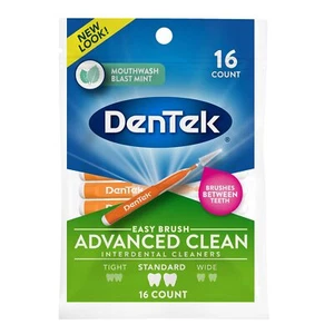 DenTek Easy Brush Interdental Cleaners Mint 16 Count - Picture 1 of 6