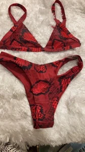 SHEIN Size S Rib Leg Bikini Swimsuit Set 2 Piece Bathing Suit - Picture 1 of 3