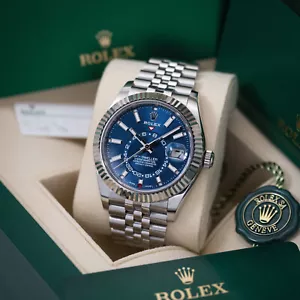 Rolex Sky-Dweller Blue Dial Jubilee 326934 Full Set 2022 - Picture 1 of 12