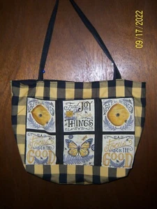 handmade Custom butterflies and bees Cloth tote bag with six outside pockets - Picture 1 of 2