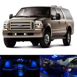 10x Ultra Blue LED Interior Light Bulbs Package Kit For 2000-2005 Ford Excursion - Bild 1 von 4