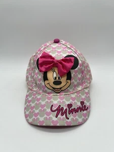 Disney Toddler Girls Minnie Mouse Baseball Cap Hat Pink Hearts Bow Snap Back - Picture 1 of 8