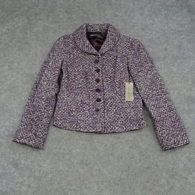 Chaqueta Adrienne Vittadini Mujer 6 Púrpura Blazer Carrera Texturizada Lana Colorida Foto 1 de 4